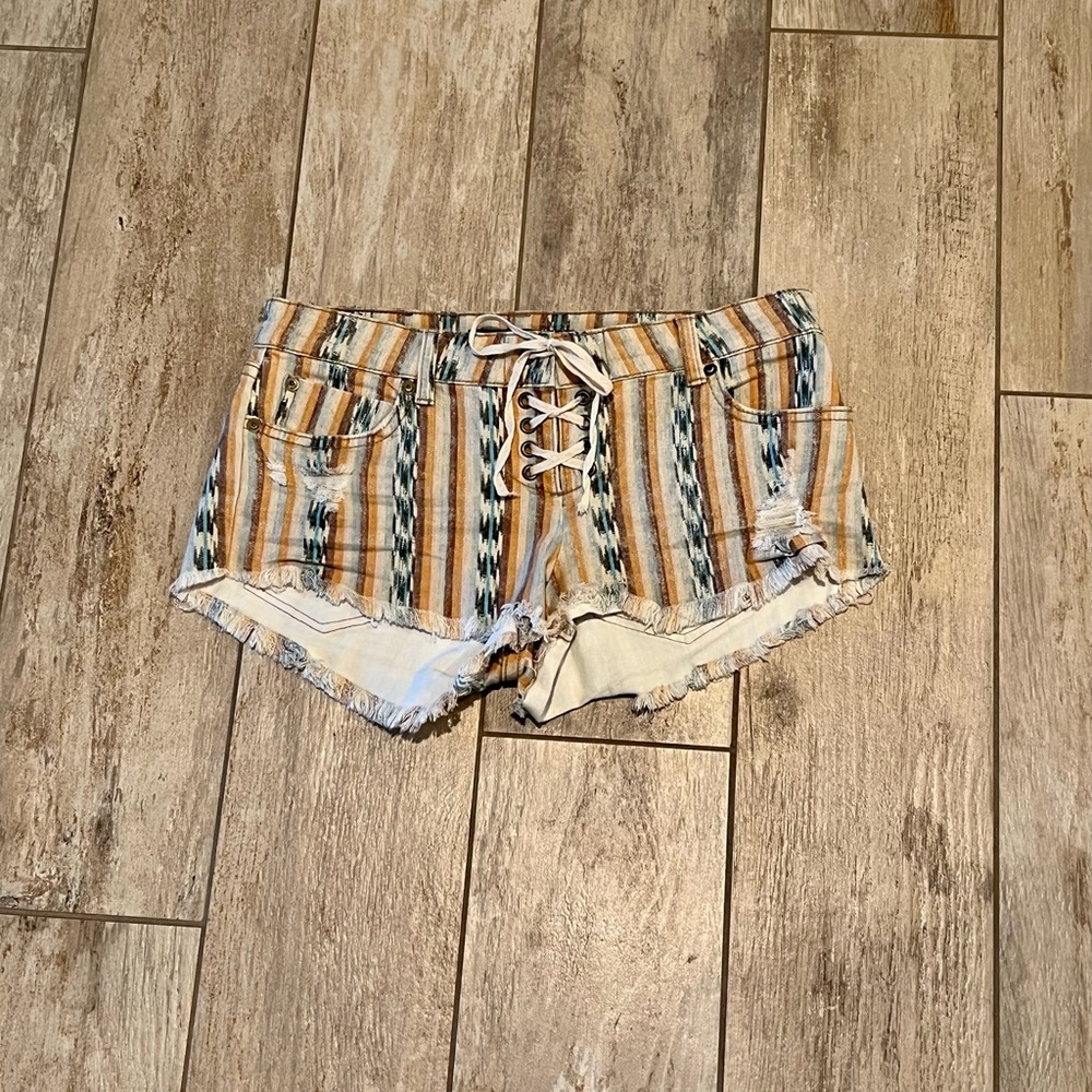 Billabong Tie-Up Jean Shorts, Size 27